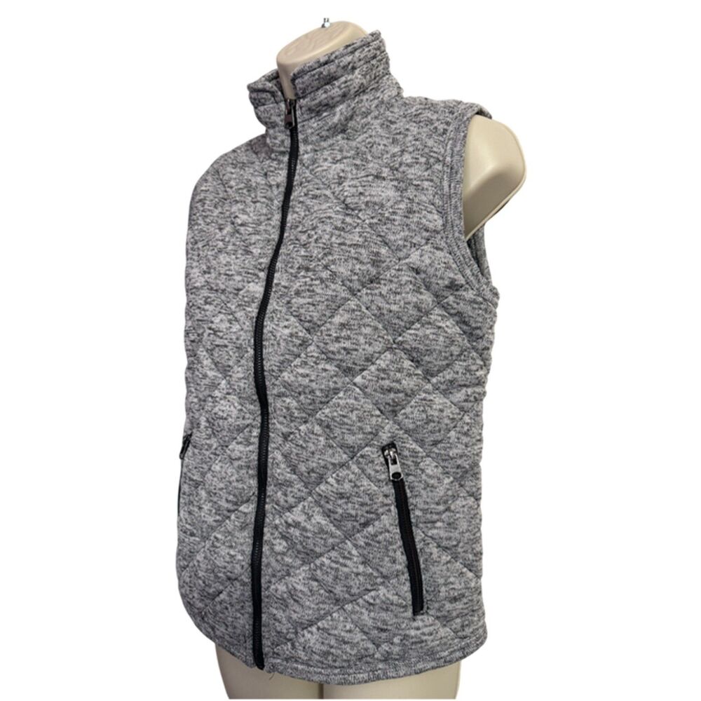 Thread & Supply Quilted Gray Zip Front Vest Size M - Picture 3 of 8